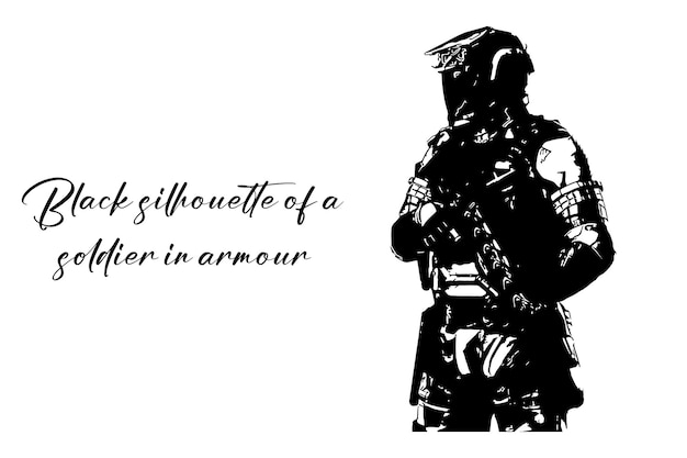Vector black soldier silhouette free vector