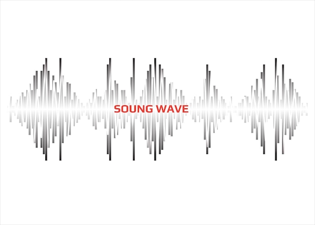 Vector black sound waves logo set on white background modern music equalizer elements audio symbols vector digital waveform technology