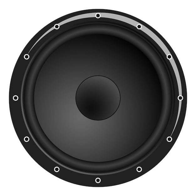 Vector black speaker isolated on white background