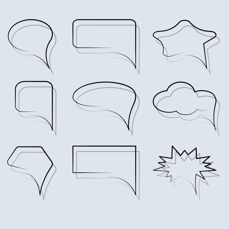 Vector black speech bubble in a flat design
