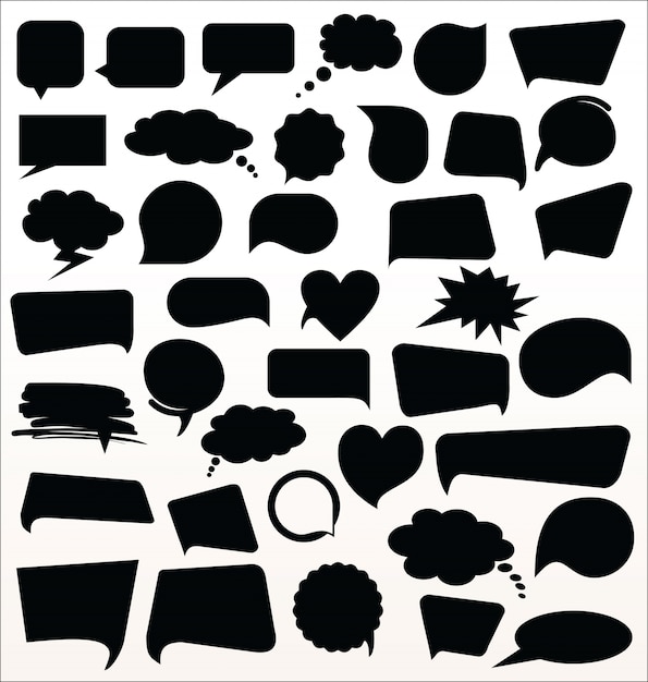 Black speech bubbles collection