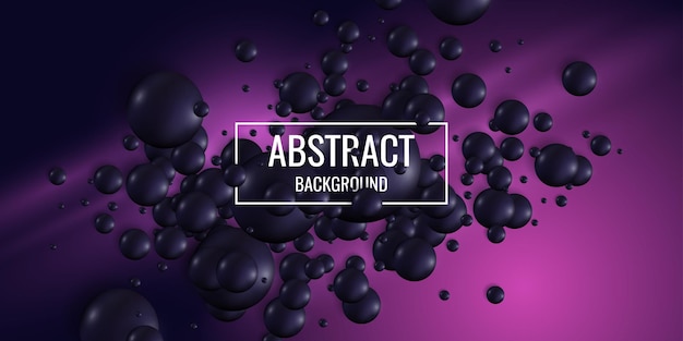 Black spheres on a bright background. abstract illustration with three-dimensional forms.