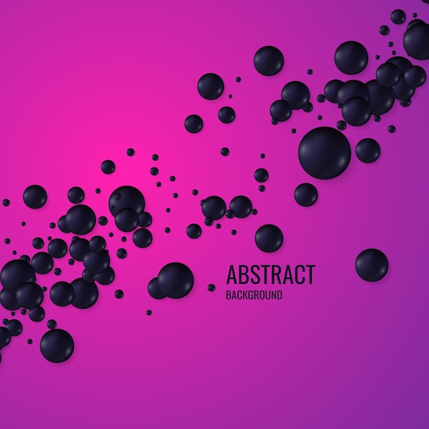 Vector black spheres on a bright background abstract illustration