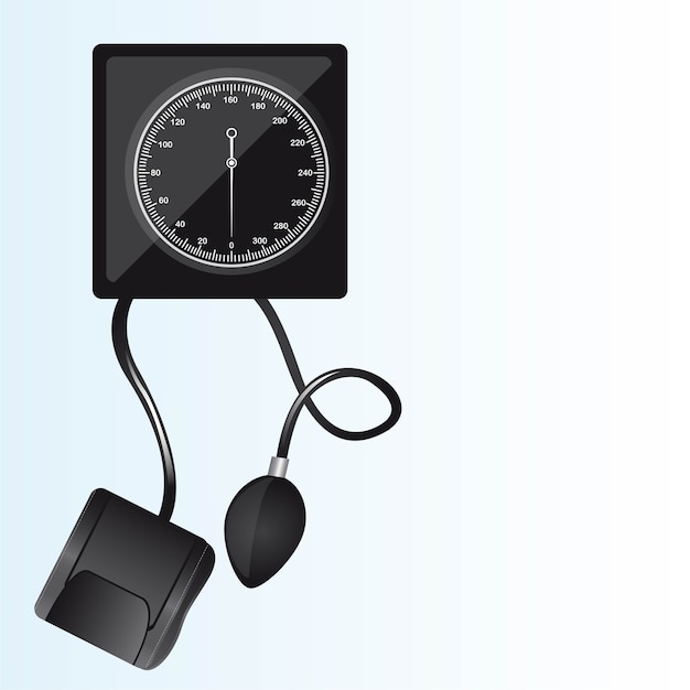 Vector black sphygmomanometer machine