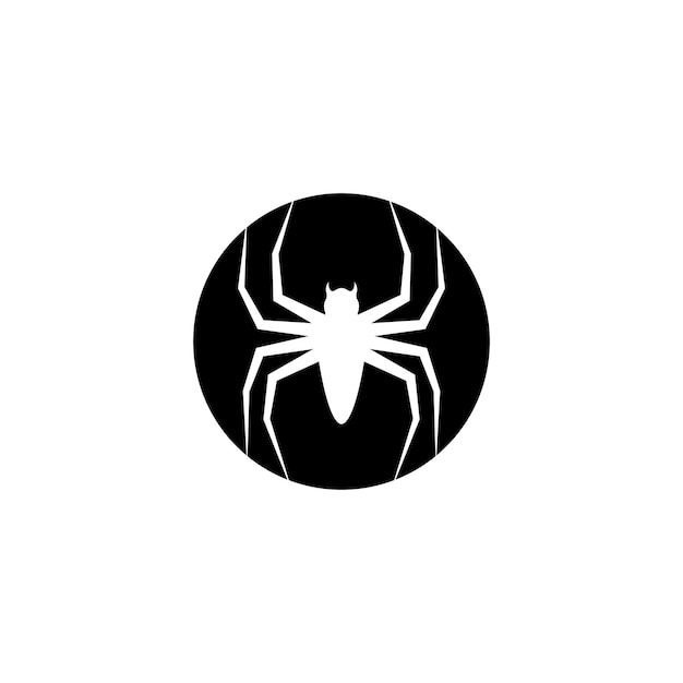 Black spider logo template vector icon illustration