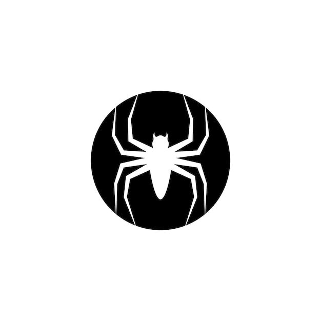 Black Spider logo template vector icon illustration