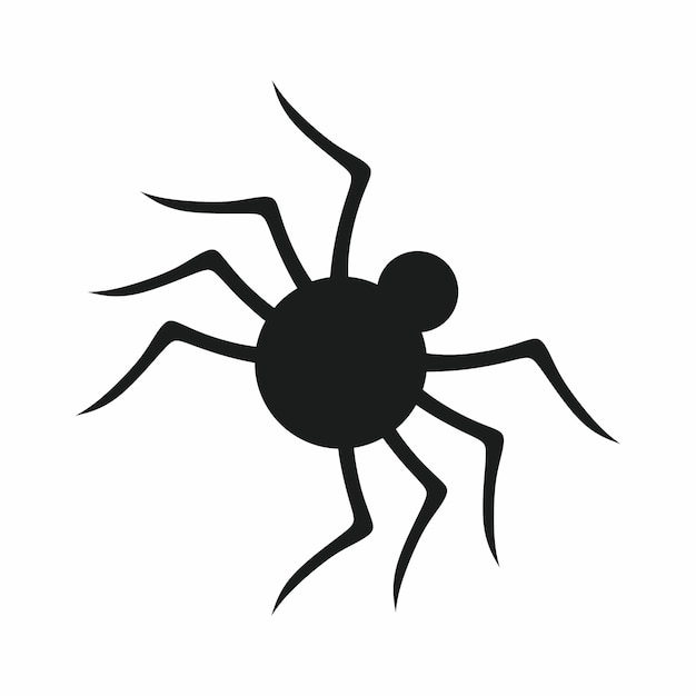 白地に黒蜘蛛。ベクトルアイコン。ハロウィーンの休日のイラスト。