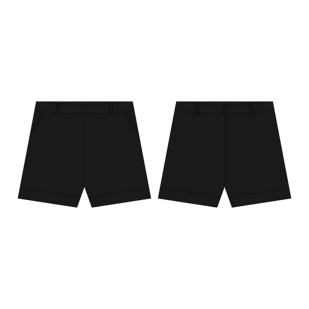 Vettore pantaloni neri di shorts di sport isolati. abbigliamento da uomo.