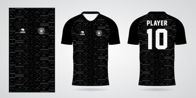 Шаблон дизайна джерси черной спортивной рубашки