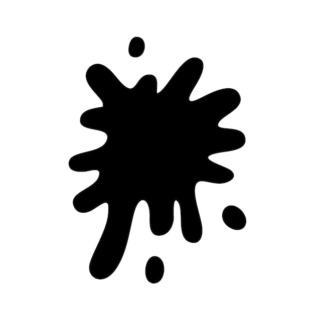 A black spot with a white background