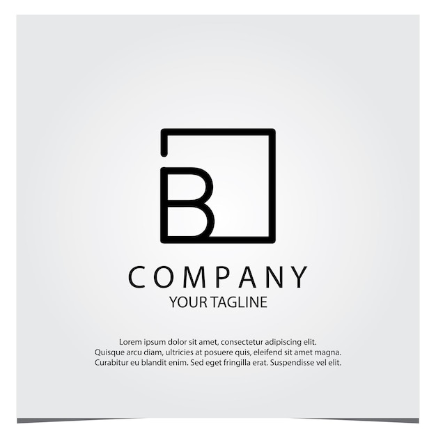 Black square b logo premium elegant template vector eps 10