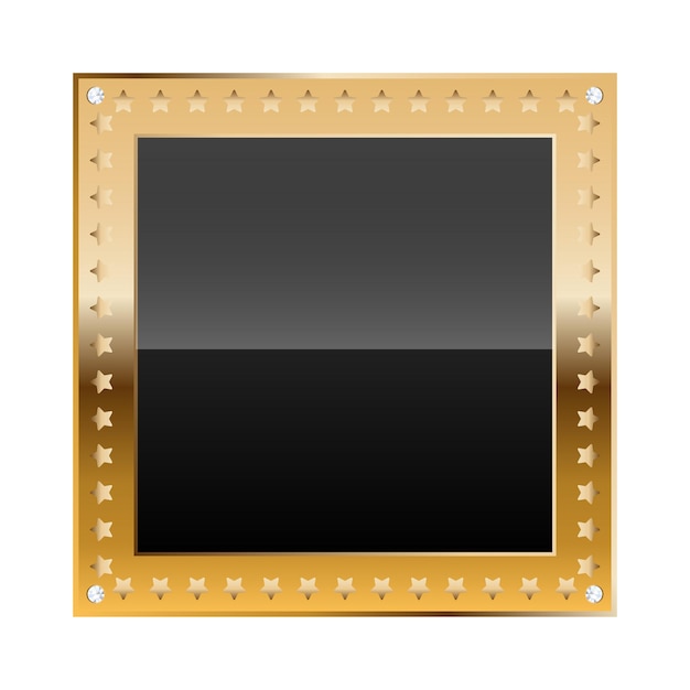 Black square border with golden frame and diamonds