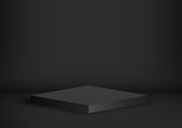 Black square empty stage for product display