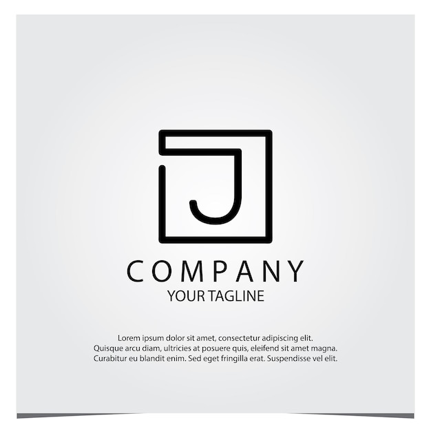 Black square j logo premium elegant template vector eps 10