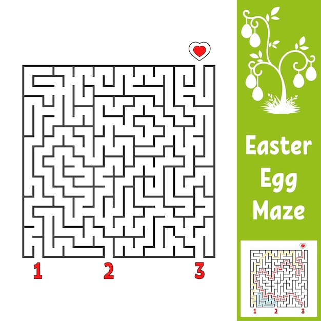 黒い正方形の迷路。子供のワークシート。活動ページ。子供のためのゲームパズル。