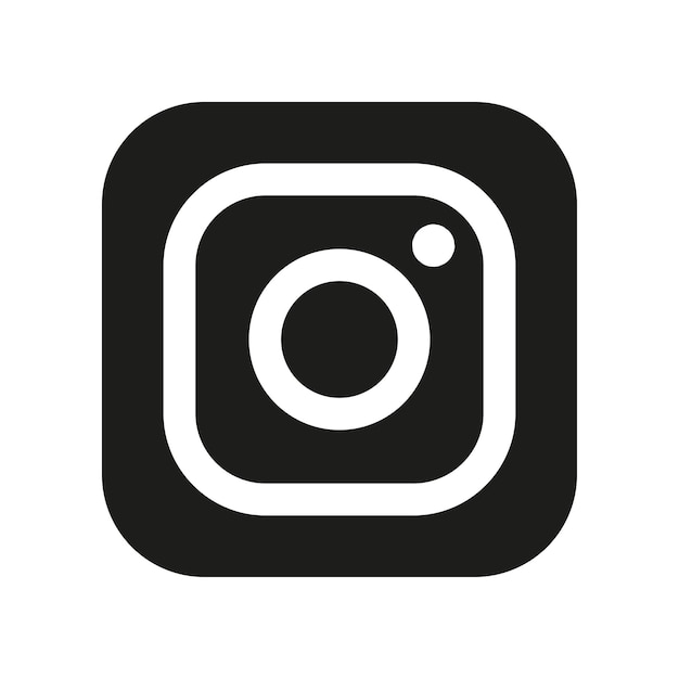 Black square social media logo.