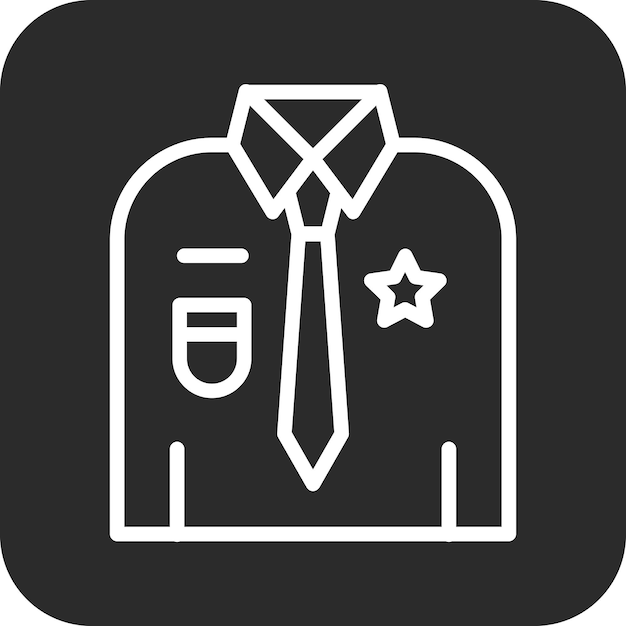 Vector a black square with a ribbon around the neck and a tie with a star on it