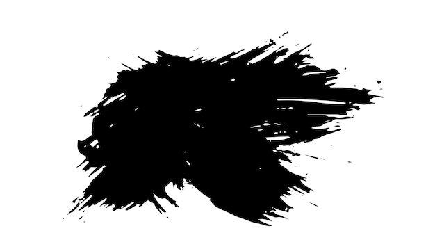 Black staine brush grunge banner hand drawn splash Grunge badge brush hand drawn black