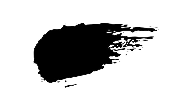 Pennello di macchia nera banner grunge disegnato a mano splash badge grunge pennello disegnato da mano nero