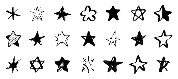 Black star logo collection on a white background Star icon logo templates Creative star logo