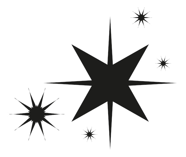 Vector black starburst pattern with small twinkling stars vector illustration