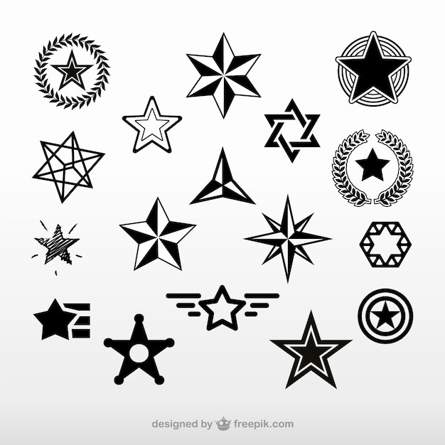 Vector black stars collection