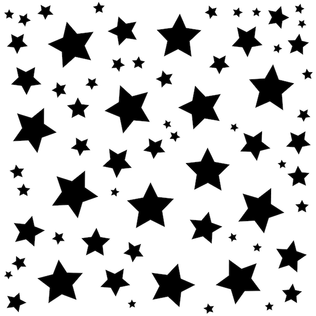 Vector black stars pattern on white background