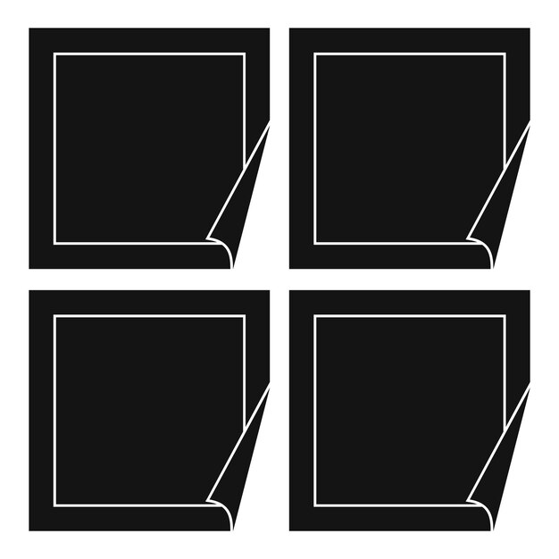 Black stickers icon simple illustration of black stickers vector icon for web