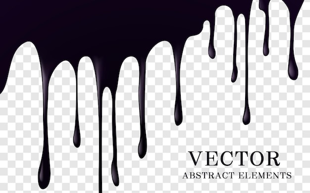 Vector black sticky liquid