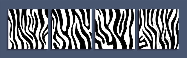 Vettore il motivo a strisce nere sulla zebra ripete il safari nella giungla nera senza soluzione di continuità