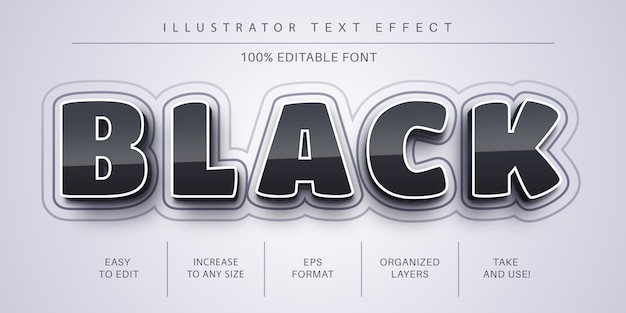 Vector black stroke  text effect, font style