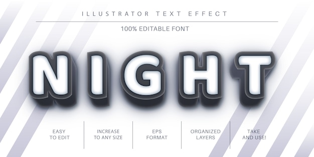 Vector black stroke text effect, font style