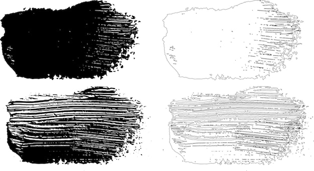 Black strokes of paint isolated on a white background