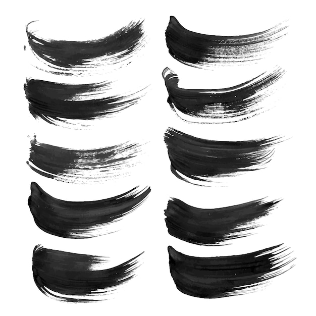 Black strokes painted with paint on white background 1