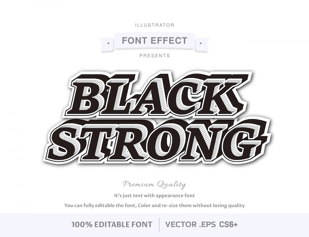 Black strong pure, editable font effect