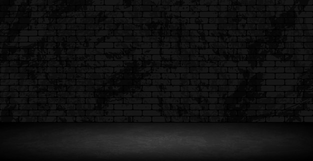 Vector black stylish studio dark panoramic background vector