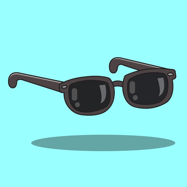 Vector black sunglasses cartoon style vector illustration