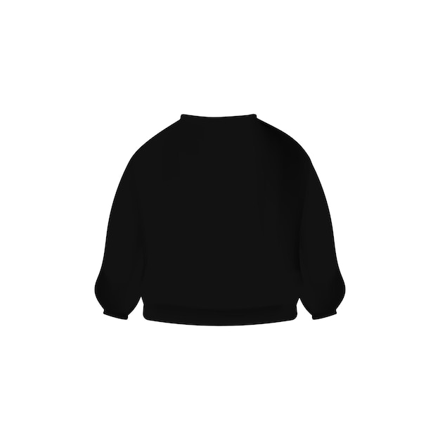 Vector black sweater front view mockup template