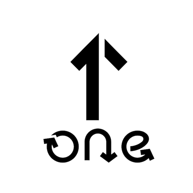 Simbolo nero per il numero 1 su uno sfondo bianco icona 3