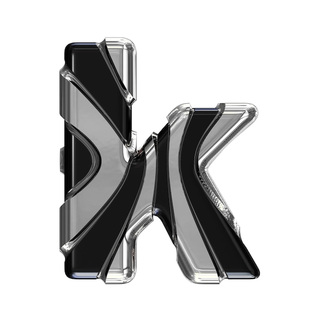 Vector black symbol with gold vertical straps letter k