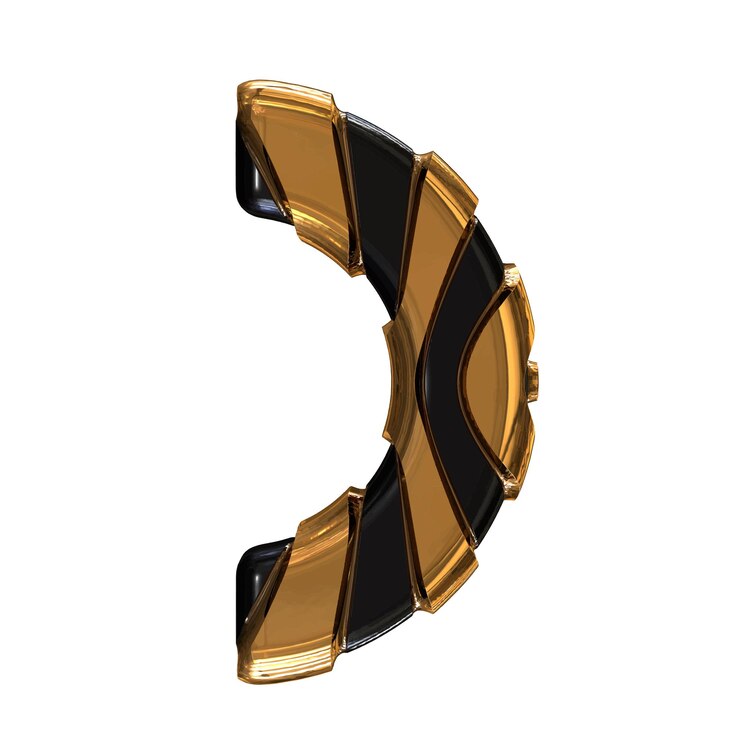 Vector black symbol with gold vertical straps