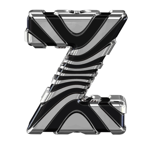 Black symbol with silver straps letter z