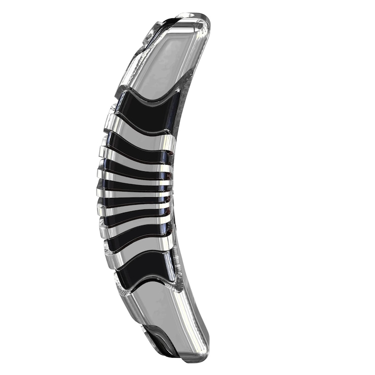 Vector black symbol with silver straps