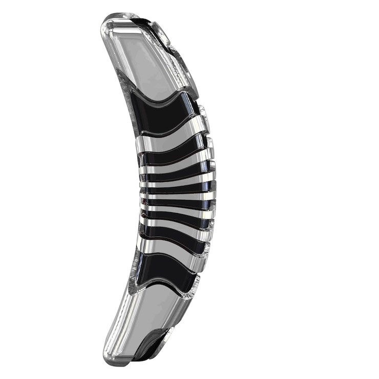Vector black symbol with silver straps