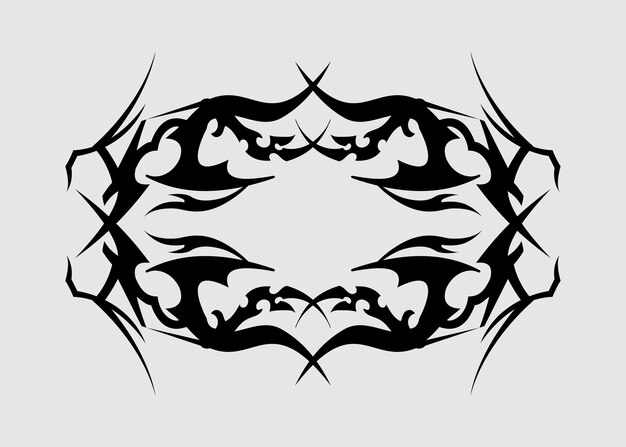 Vector black symmetrical tribal motif