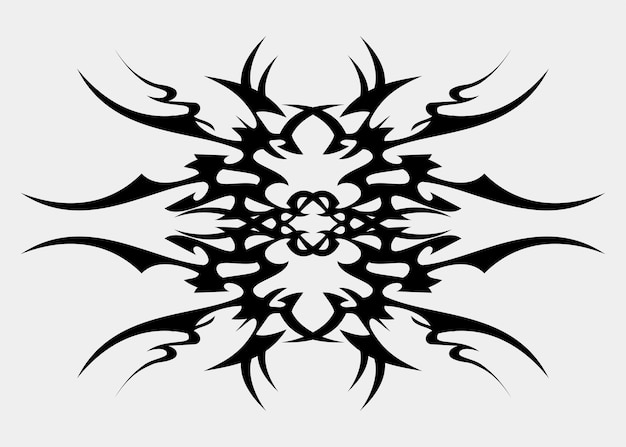 Premium Vector | Black symmetrical tribal tattoo