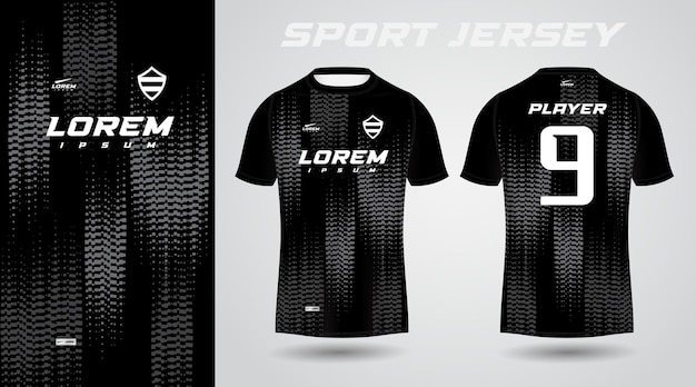 black t-shirt sport jersey design