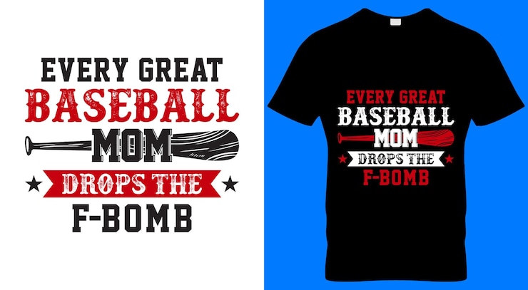 वेक्टर a black t - shirt that says every great baseball mom drops the bomb.