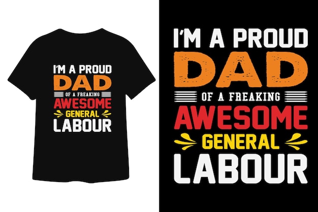 Vector a black t - shirt that says'i'm a proud dad'on it