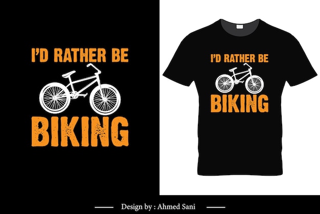 Vettore una maglietta nera con una bicicletta che dice 
